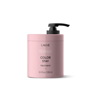 Lakme Teknia Color Stay treatment 1000 ml, en inpackning för färgat hår. Finns hos frisorgrossen
