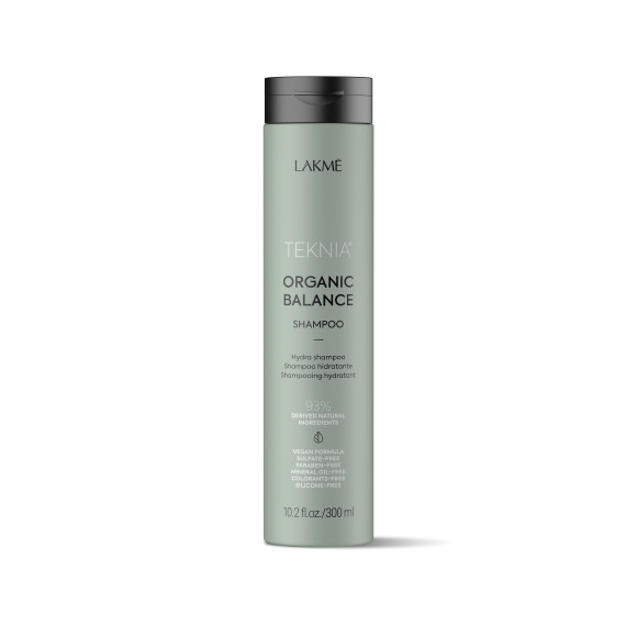 Lakme Teknia Organic Balance Shampoo 300 ml. Återfuktande shampoo för alla hårtyper, finns hos frisorgrossen.