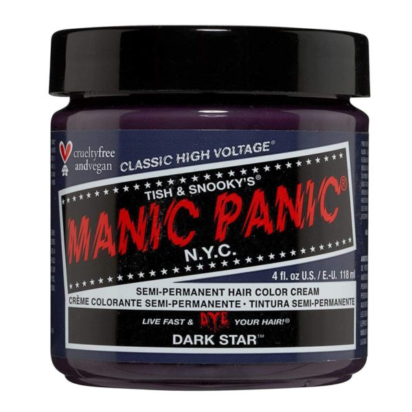 Dark Star från Manic Panic, semi-permanent hårfärg som håller 25 tvättar, finns på Frisörgrossen.