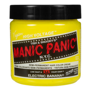 Electric Banana från Manic Panic, neon-gul semi-permanent hårfärg. Finns hos Frisörgrossen