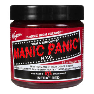 Infra Red från Manic Panic, semi-permanent hårfärg som håller 25 tvättar. Finns hos Frisörgrossen