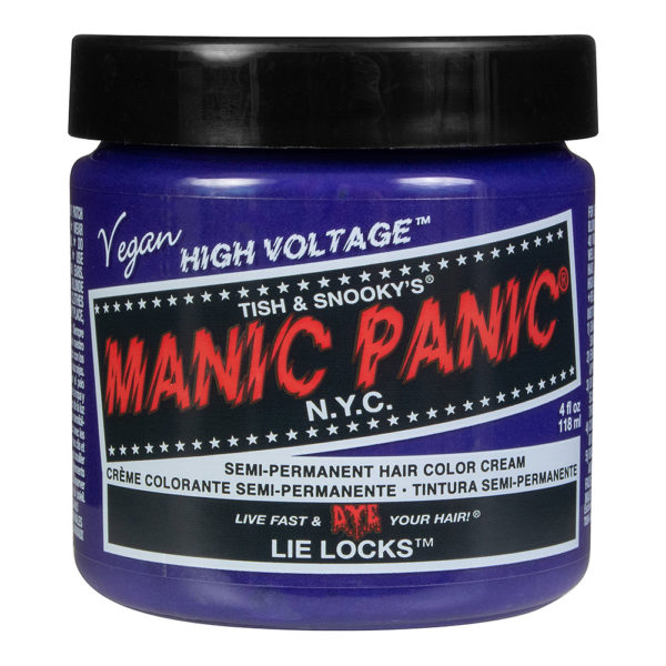 Lie Locks från Manic Panic. Lila hårfärg, som håller 25 tvättar. Finns hos Frisörgrossen