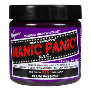 Plum Passion från Manic Panic, en semi-permanent hårfärg i lila. finns på Frisörgrossen.