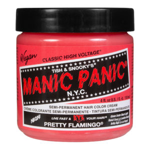 Pretty Flamingo från Manic Panic, semi-permanent hårfärg med varaktighet på 25 tvättar. Finns på Frisörgrossen.