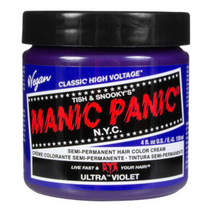Manic Panic Ultra Violet, semi-permanent färg som håller 25 tvättar. Finns på Frisörgrossen